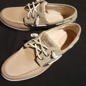 Sperry Bluefish Boat Shoes, gold, size 9.5m